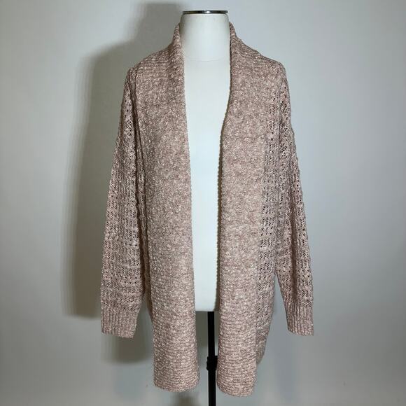 NWT Frye Pale Mauve Open Knit Open Front Long Line Cardigan Womens Size Medium M - Picture 1 of 10